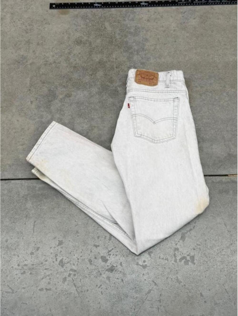 vintage levis 505 made in usa white straight leg jeans size 33 x 30